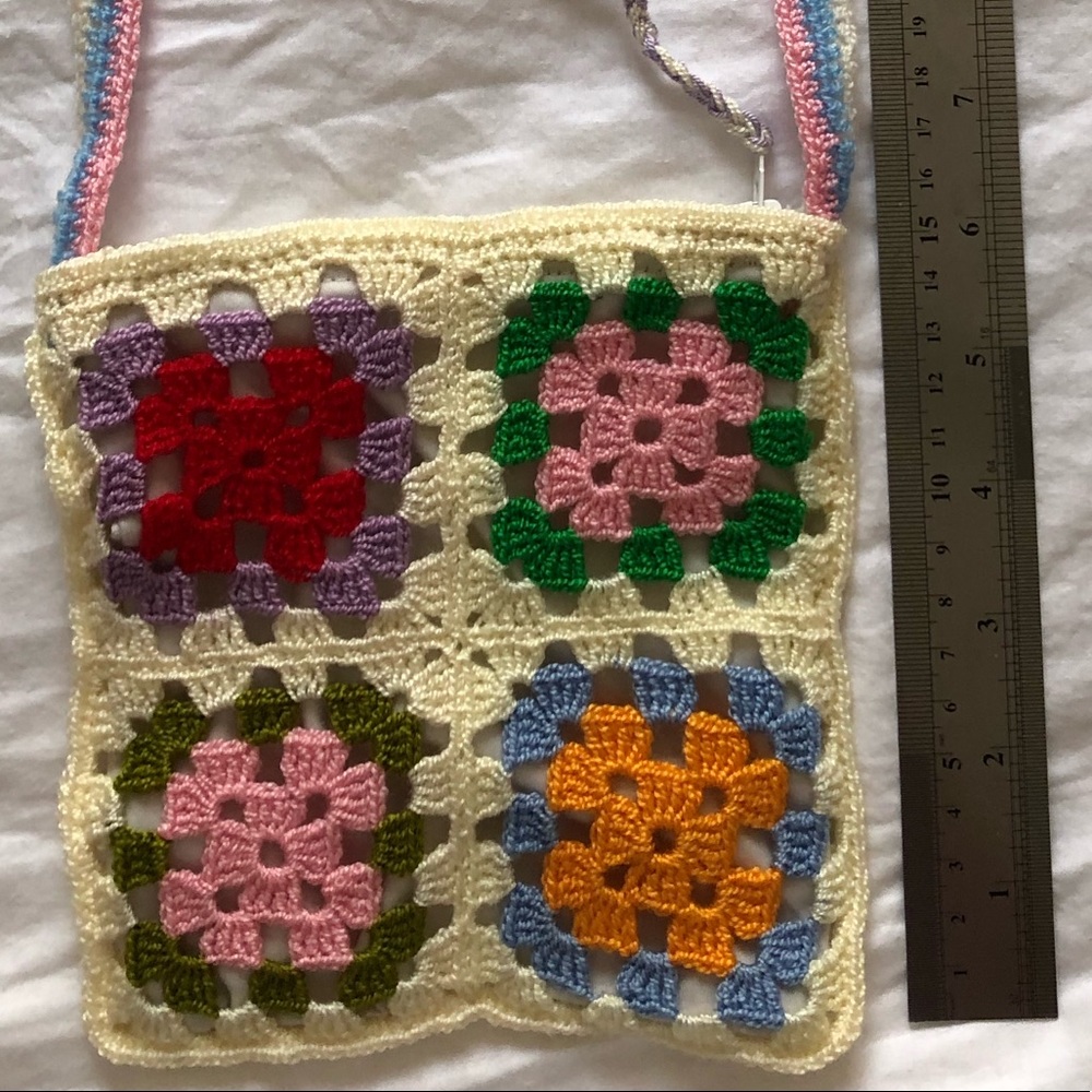 handmade crochet small purse colorful